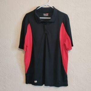 Fila Golf Sport Men's Polo XL Black Red EUC